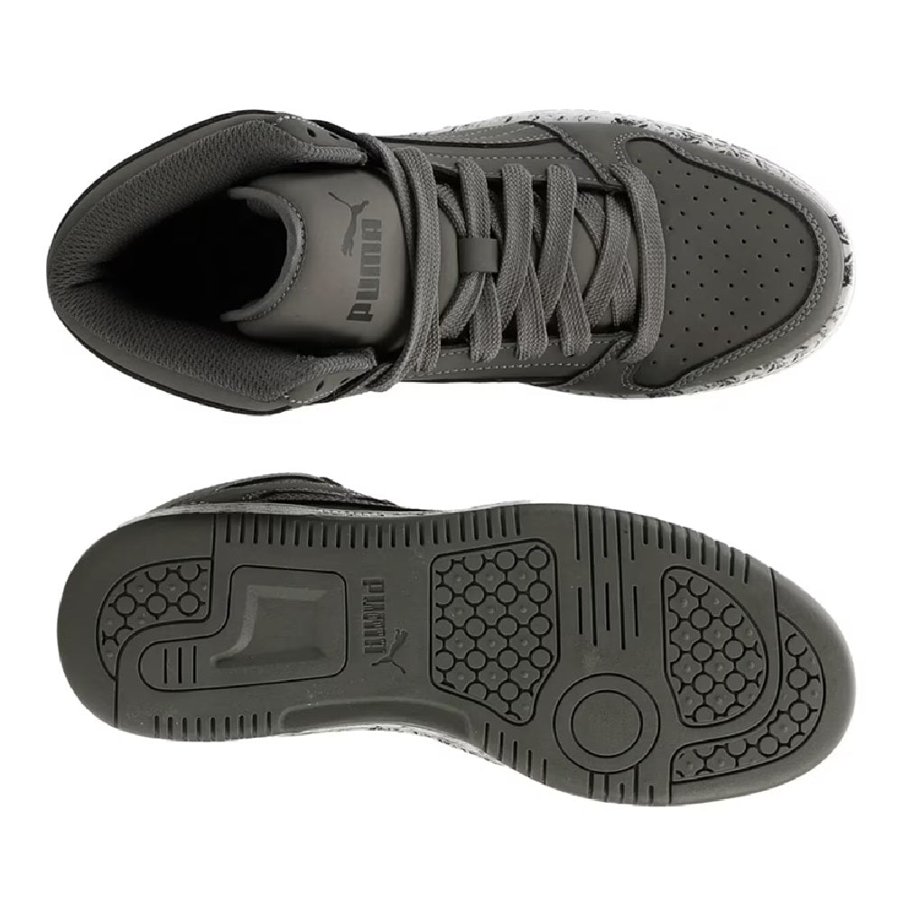 Big Kid's Puma Rebound Layup Trek JR Cast Iron-Puma Black-White (407276 01)