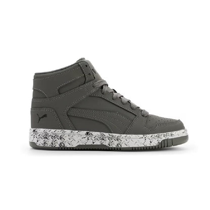 Big Kid's Puma Rebound Layup Trek JR Cast Iron-Puma Black-White (407276 01)