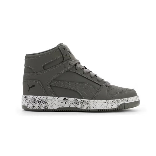 Big Kid's Puma Rebound Layup Trek JR Cast Iron-Puma Black-White (407276 01)