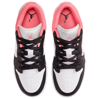 Big Kid's Jordan 1 Low Black/Pink Gaze-White (553560 025)