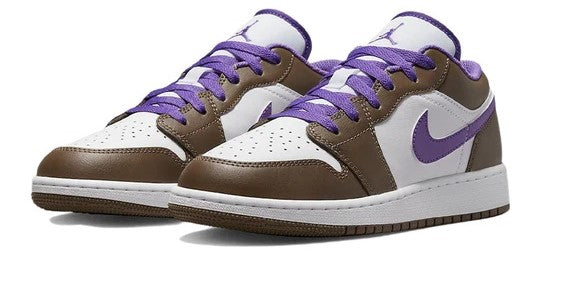 Big Kid's Air Jordan 1 Low Palomino/Wild Berry-White (553560 215)