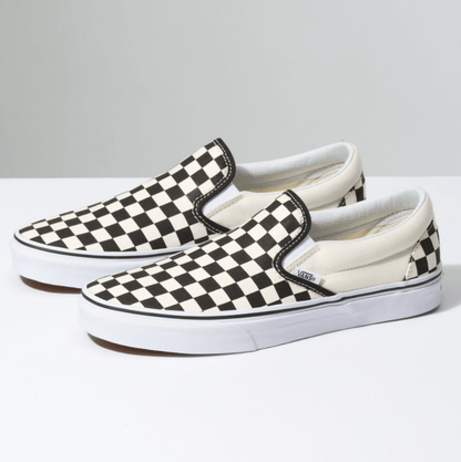 Checkerboard Slip on Sneakers - Premium Brand Shoes for Men and Women