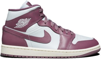 Women's Air Jordan 1 Mid Pure Platinum/sky J Mauve-sail (bq6472 050) Sneakers - Premium Brand Shoes for Men and Women