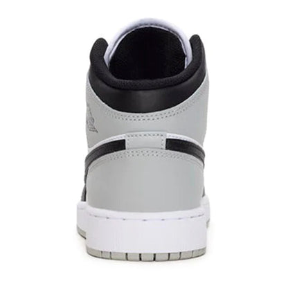 Big Kid's Air Jordan 1 Mid White/Black-LT Smoke Grey (DQ8423 101)
