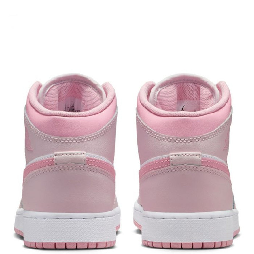 Big Kid's Jordan 1 Mid Pearl Pink/Med Soft Pink-White (DQ8423 600)
