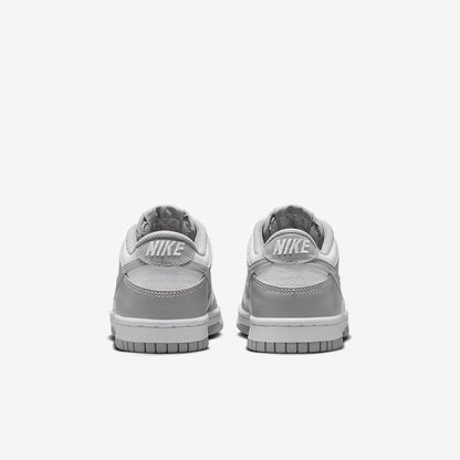 Big Kid's Nike Dunk Low White/Lt Smoke Grey-White (FB9109 123)