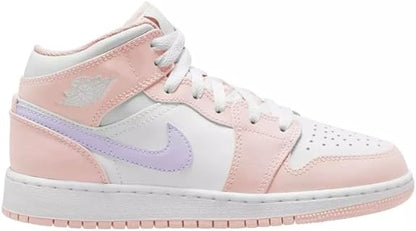 Big Kid's Jordan 1 Mid Pink Wash/Violet Frost-White (FD8780 601)