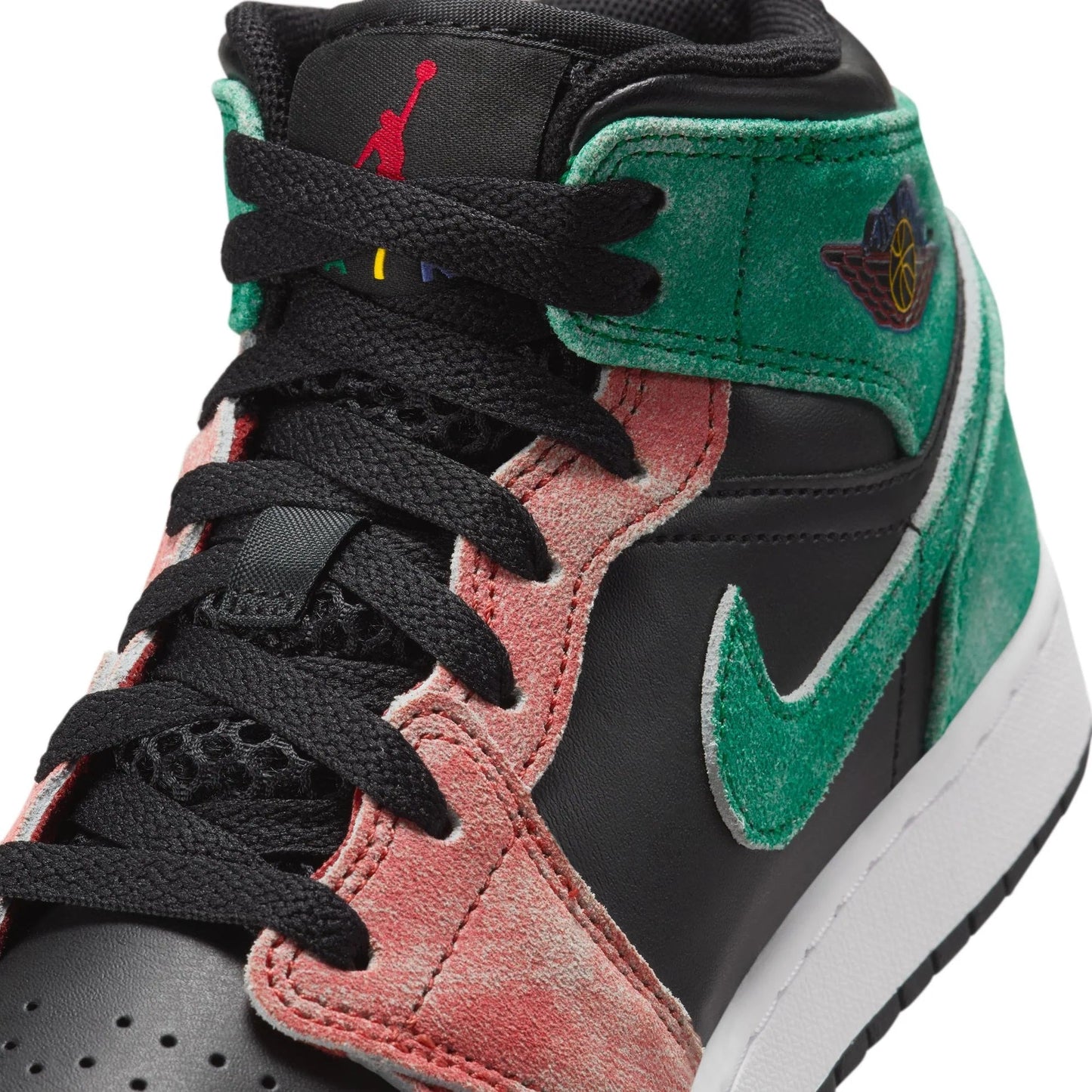 Big Kid's Jordan 1 Mid SE "MJ's Playground" Blk/Grn-Dune Rd (FQ1292 003)