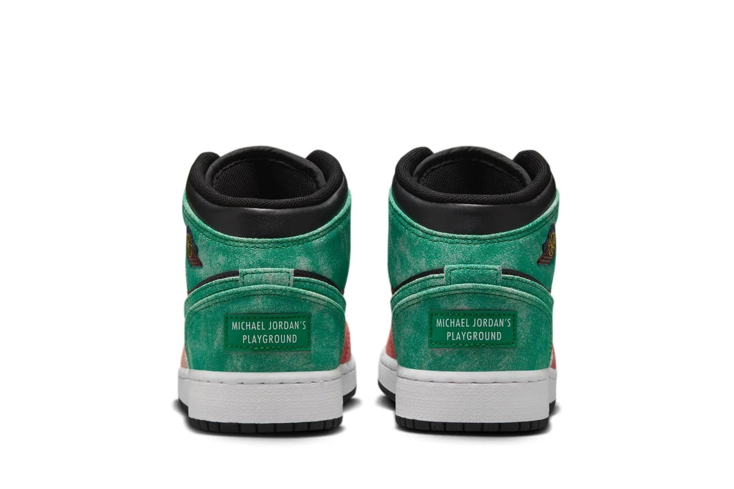 Big Kid's Jordan 1 Mid SE "MJ's Playground" Blk/Grn-Dune Rd (FQ1292 003)