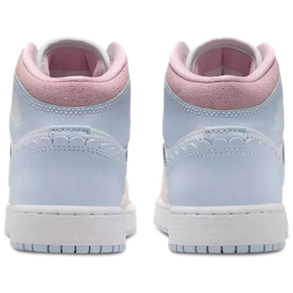 Big Kid's Jordan 1 Mid SE Half Blue/Half Blue-Pale Ivory (IB7507 403)