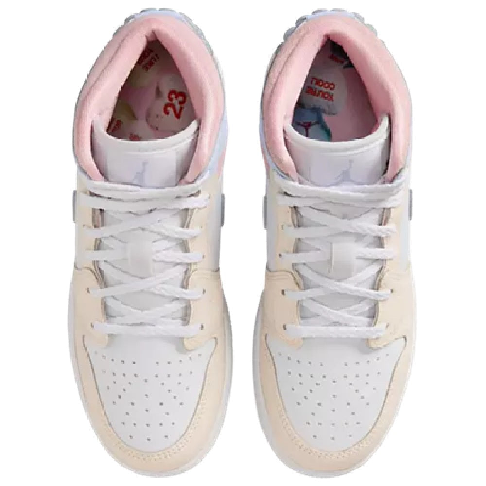 Big Kid's Jordan 1 Mid SE Half Blue/Half Blue-Pale Ivory (IB7507 403)